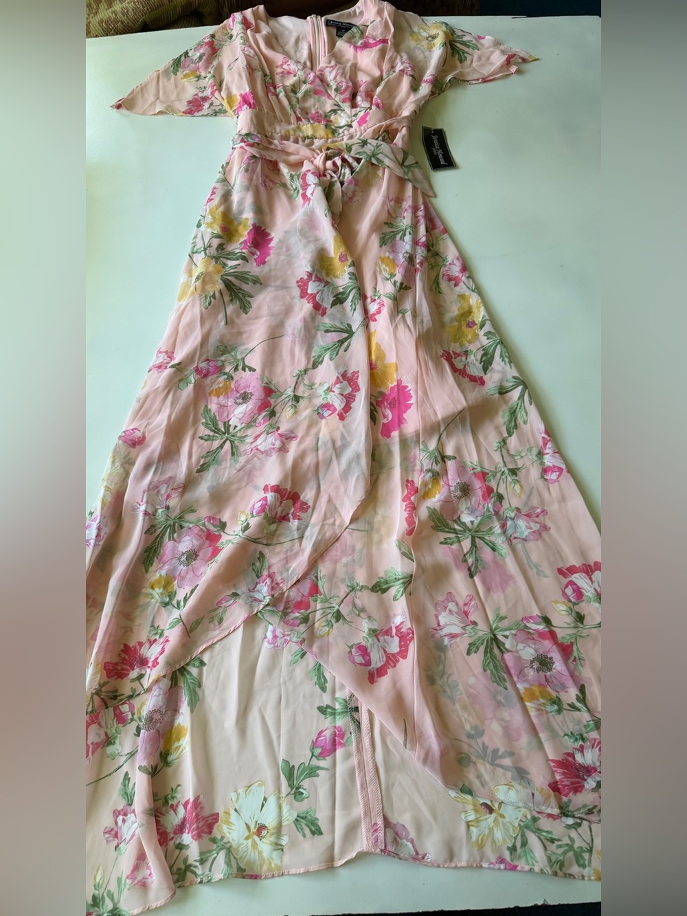 Jessica Howard Pink Floral Wrap Maxi Skirt